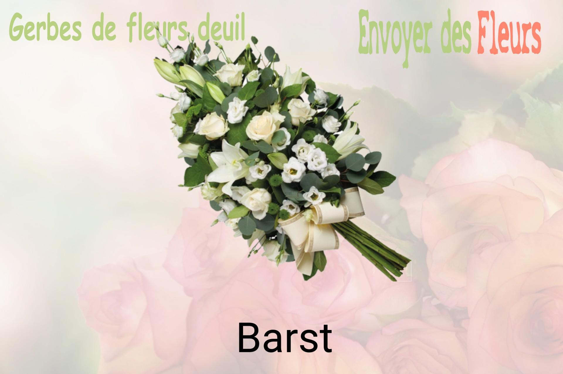 Gerbe de fleurs de deuil livrée à Barst
